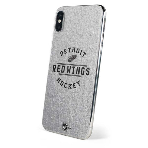 NHL Detroit Red Wings Black Text iPhone XS Skin