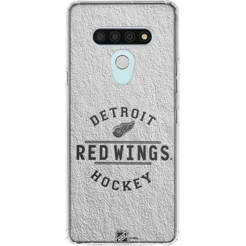 NHL Detroit Red Wings Black Text LG Stylo 6 Clear Case