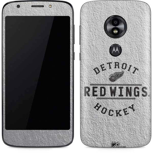 NHL Detroit Red Wings Black Text Moto E5 Play Skin