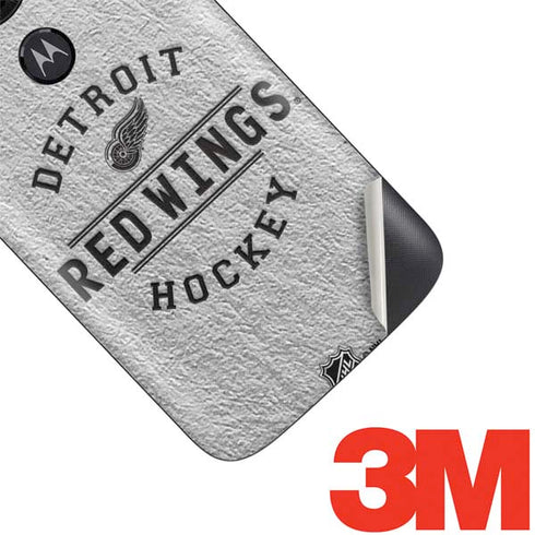 NHL Detroit Red Wings Black Text Moto E5 Play Skin