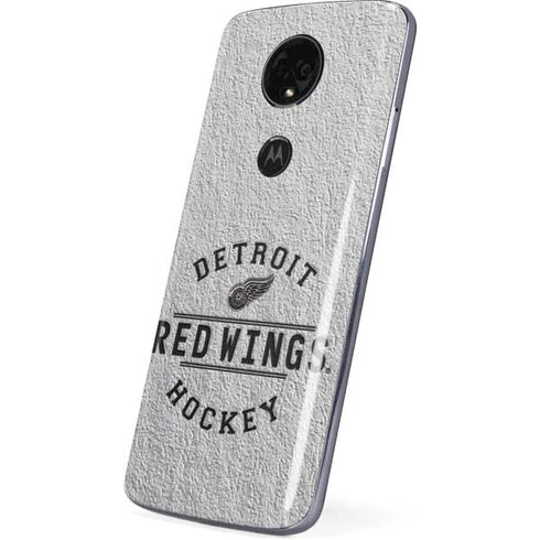 NHL Detroit Red Wings Black Text Moto E5 Plus Skin