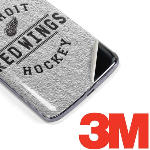 NHL Detroit Red Wings Black Text Moto E5 Plus Skin
