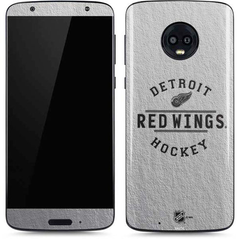 NHL Detroit Red Wings Black Text Moto G6 Skin