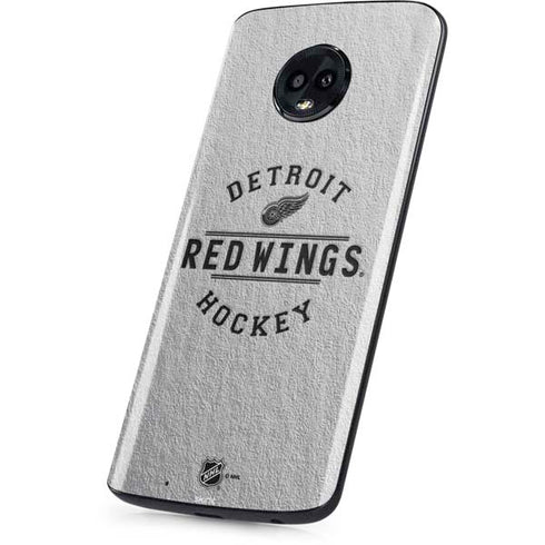 NHL Detroit Red Wings Black Text Moto G6 Skin