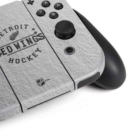 NHL Detroit Red Wings Black Text Nintendo Switch OLED (2021) Skin
