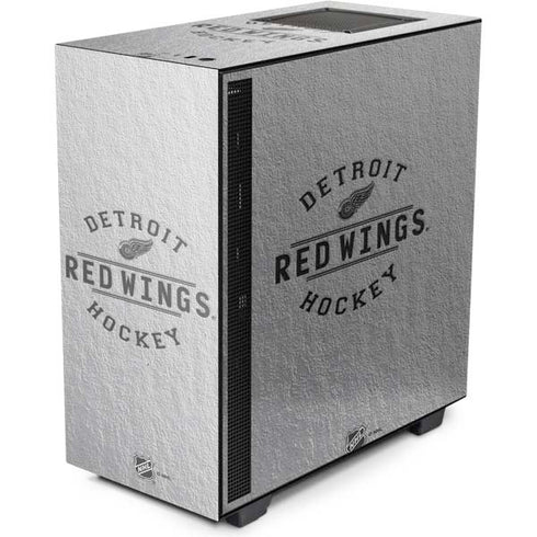 NHL Detroit Red Wings Black Text NZXT H510 Compact ATX Mid-Tower Case Skin