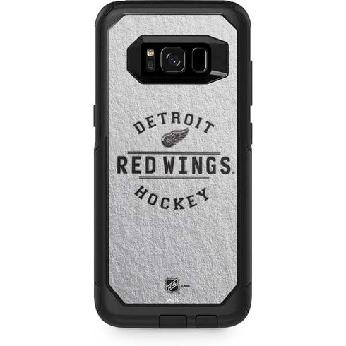 NHL Detroit Red Wings Black Text Otterbox Commuter Galaxy Skin