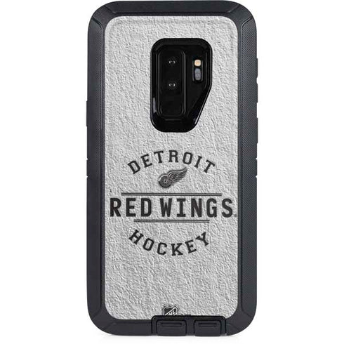 NHL Detroit Red Wings Black Text Otterbox Defender Galaxy Skin