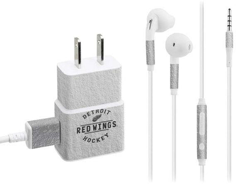 NHL Detroit Red Wings Black Text Phone Charger Skin