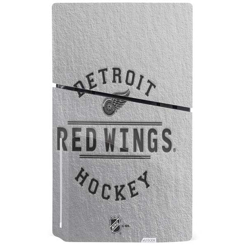 NHL Detroit Red Wings Black Text PS5 Slim Disk Bundle Skin