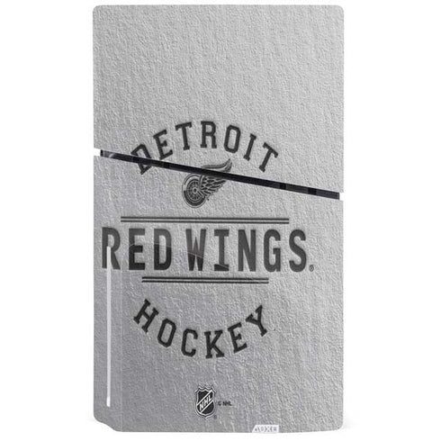 NHL Detroit Red Wings Black Text PS5 Slim Disk Console Skin
