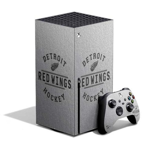 NHL Detroit Red Wings Black Text Xbox Series X Bundle Skin
