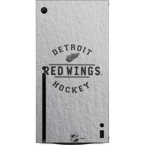 NHL Detroit Red Wings Black Text Xbox Series X Console Skin