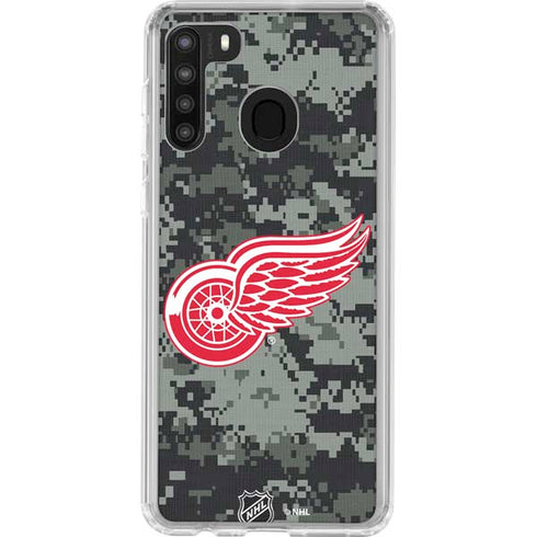 NHL Detroit Red Wings Camo Galaxy A21 Clear Case