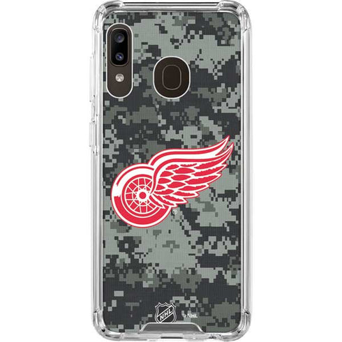 NHL Detroit Red Wings Camo Galaxy A30 Clear Case