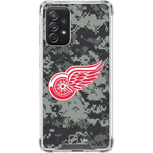 NHL Detroit Red Wings Camo Galaxy A72 5G Clear Case