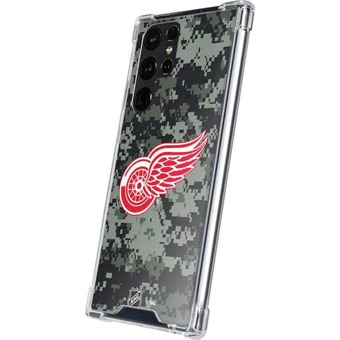 NHL Detroit Red Wings Camo Galaxy S22 Ultra Clear Case