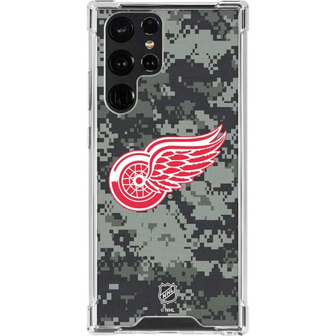 NHL Detroit Red Wings Camo Galaxy S24 Ultra Clear Case