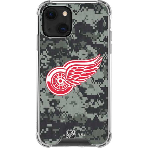 NHL Detroit Red Wings Camo iPhone 14 Plus Clear Case