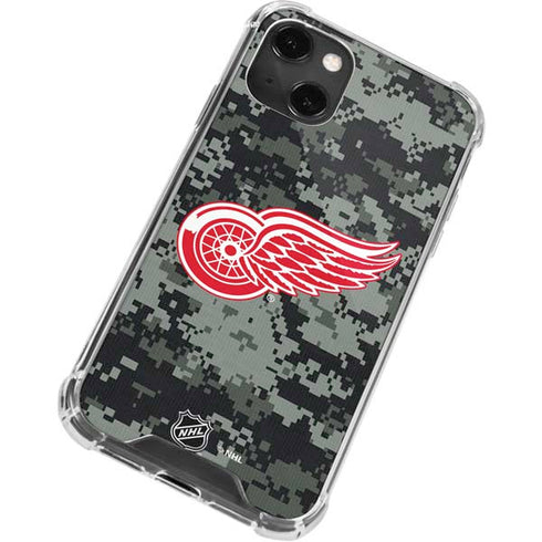NHL Detroit Red Wings Camo iPhone 14 Plus Clear Case