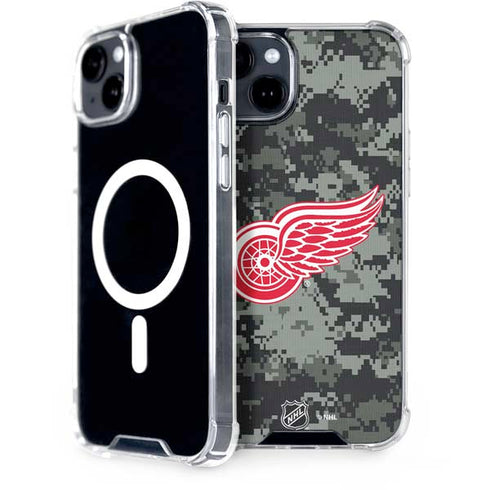NHL Detroit Red Wings Camo iPhone 15 Plus MagSafe Case