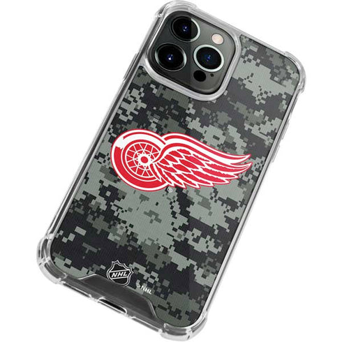 NHL Detroit Red Wings Camo iPhone 15 Pro Clear Case
