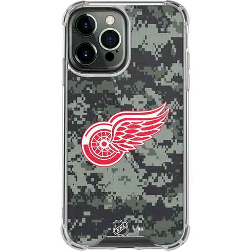 NHL Detroit Red Wings Camo iPhone 14 Pro Max Clear Case