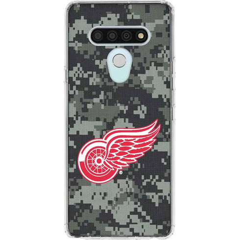 NHL Detroit Red Wings Camo LG Stylo 6 Clear Case