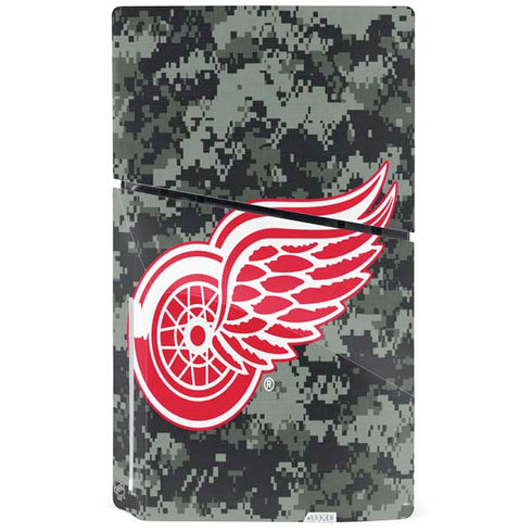 NHL Detroit Red Wings Camo PS5 Slim Disk Console Skin