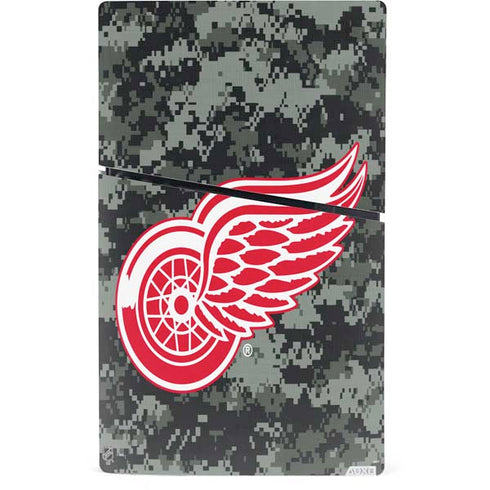 NHL Detroit Red Wings Camo PS5 Slim Digital Edition Bundle Skin