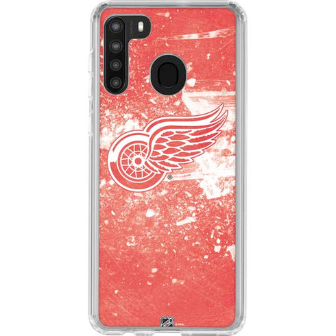 NHL Detroit Red Wings Frozen Galaxy A21 Clear Case