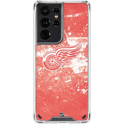 NHL Detroit Red Wings Frozen Galaxy S21 Ultra 5G Clear Case