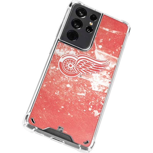NHL Detroit Red Wings Frozen Galaxy S21 Ultra 5G Clear Case