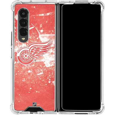 NHL Detroit Red Wings Frozen Galaxy Z Fold4 5G Clear Case