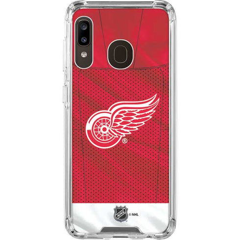 NHL Detroit Red Wings Home Jersey Galaxy A30 Clear Case
