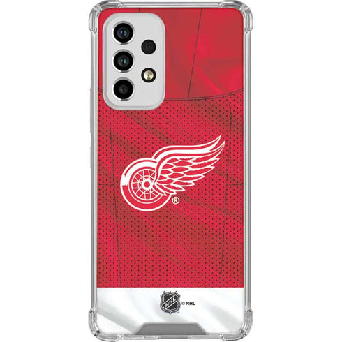 NHL Detroit Red Wings Home Jersey Galaxy A53 5G Clear Case