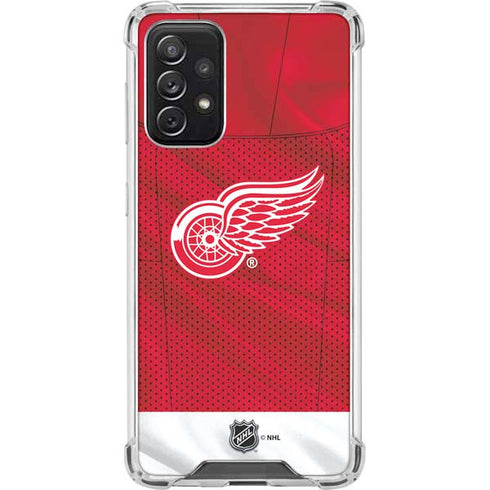 NHL Detroit Red Wings Home Jersey Galaxy A72 5G Clear Case