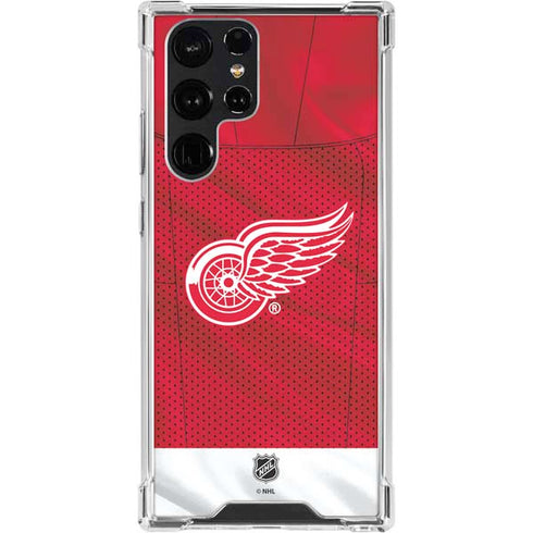 NHL Detroit Red Wings Home Jersey Galaxy S24 Ultra Clear Case