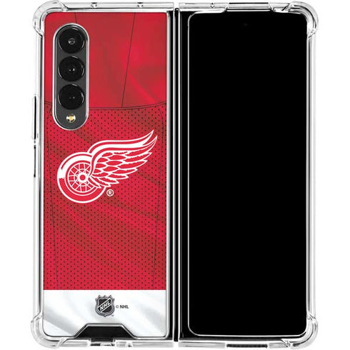 NHL Detroit Red Wings Home Jersey Galaxy Z Fold4 5G Clear Case