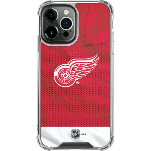 NHL Detroit Red Wings Home Jersey iPhone 15 Pro Max Clear Case
