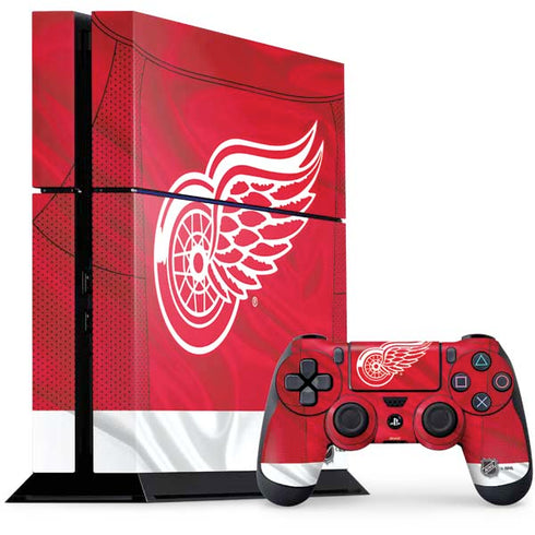 NHL Detroit Red Wings Home Jersey PS4 Console and Controller Bundle Skin