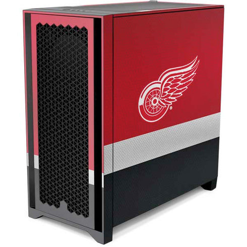 NHL Detroit Red Wings Jersey Corsair 4000D Tempered Glass Mid-Tower ATX Case Skin