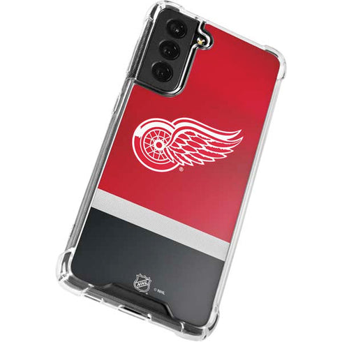 NHL Detroit Red Wings Jersey Galaxy S21 FE Clear Case