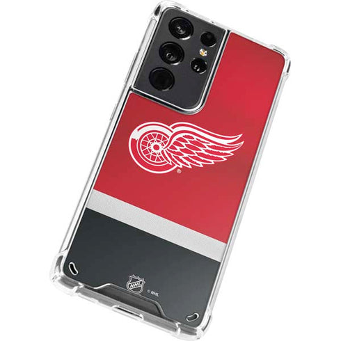 NHL Detroit Red Wings Jersey Galaxy S21 Ultra 5G Clear Case