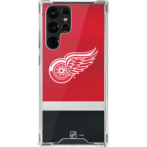 NHL Detroit Red Wings Jersey Galaxy S22 Ultra Clear Case
