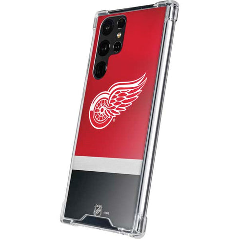 NHL Detroit Red Wings Jersey Galaxy S22 Ultra Clear Case