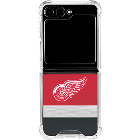 NHL Detroit Red Wings Jersey Galaxy Z Flip5 5G Clear Case
