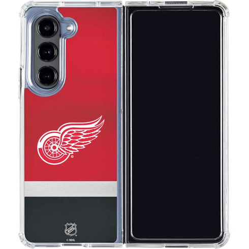 NHL Detroit Red Wings Jersey Galaxy Z Fold5 5G Clear Case