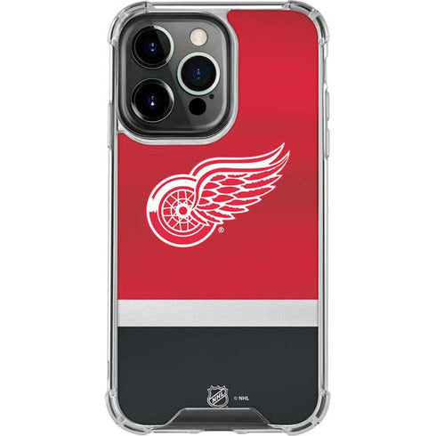 NHL Detroit Red Wings Jersey iPhone 14 Pro Clear Case