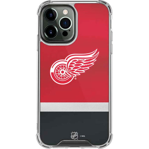 NHL Detroit Red Wings Jersey iPhone 14 Pro Max Clear Case